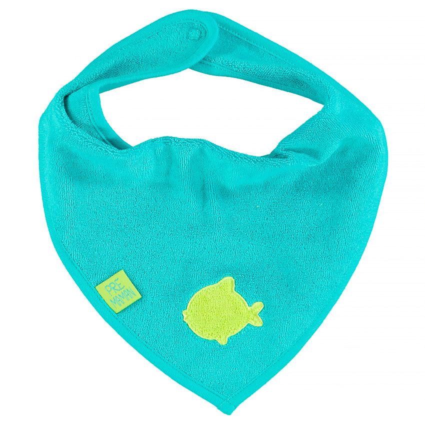 Bavoir en coton éponge forme bandana avec motif brodé  