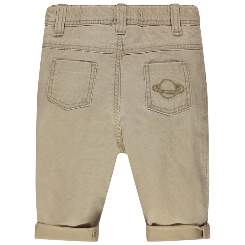 Pantalon beige effet used à poches italiennes 