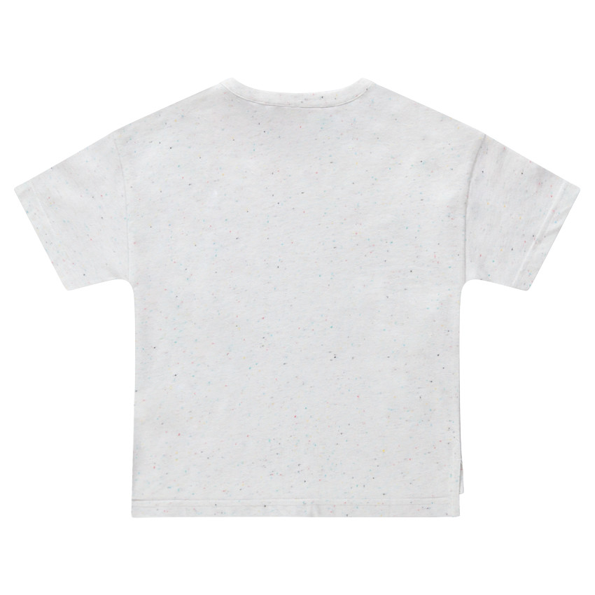 Tee-shirt manches courtes en maille neps avec tigre printé 