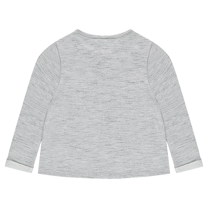 Gilet en molleton chiné avec galons frangés 