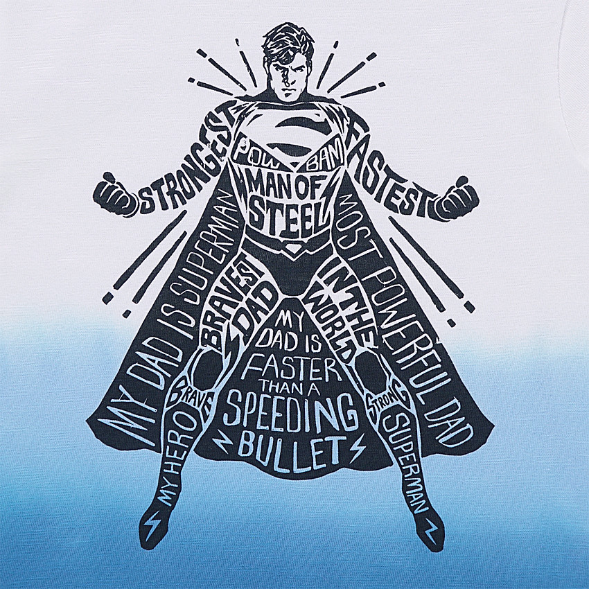 Tee-shirt manches courtes en jersey slub avec Warner Superman priné devant 