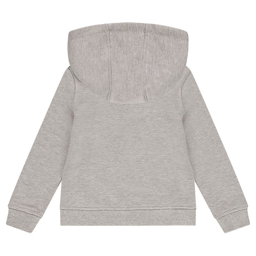 Junior - Gilet en molleton gris chiné à capuche 