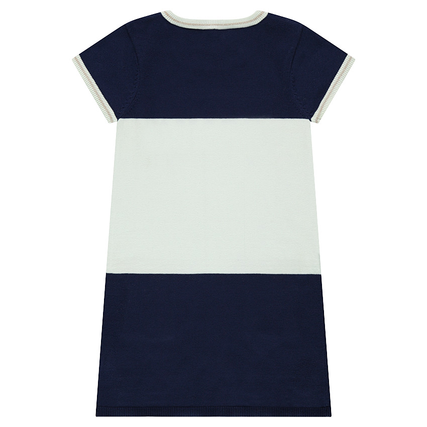 Junior - Robe manches courtes en tricot avec message en jacquard 