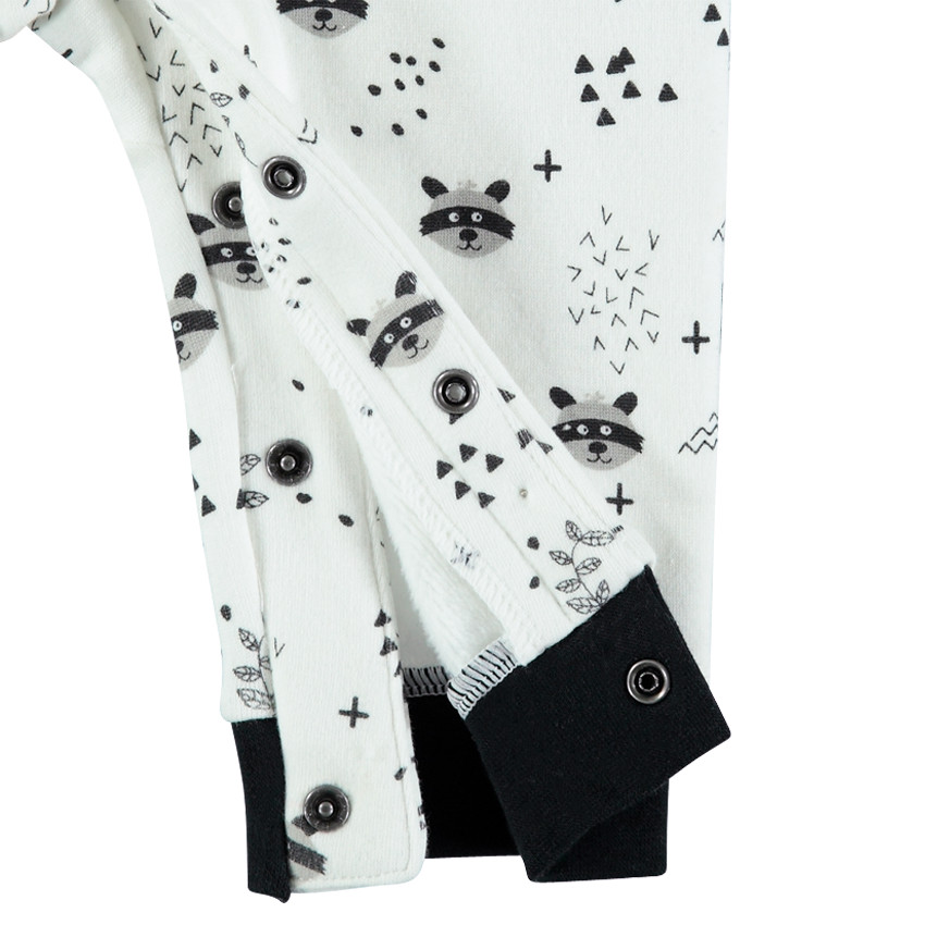 Combinaison en jersey avec manches en sherpa et animaux all-over 