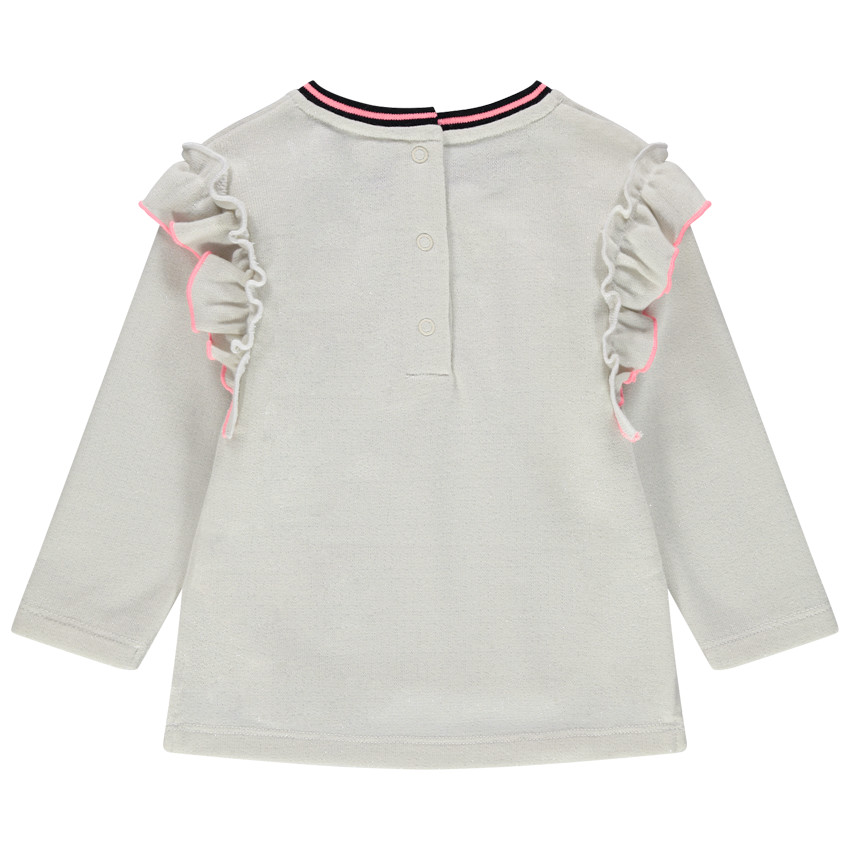 Sweat en molleton avec coeur et volants sur les emmanchures 