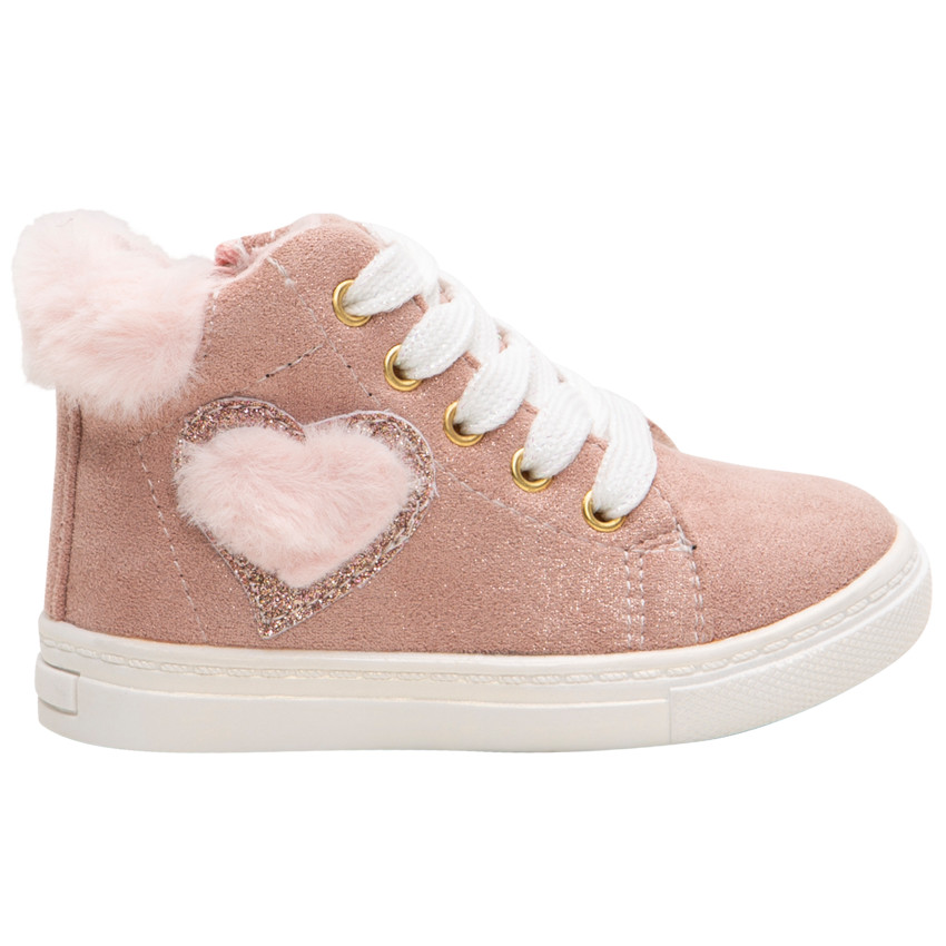 Bottillons effet peau retournée touches de fausse fourrure 