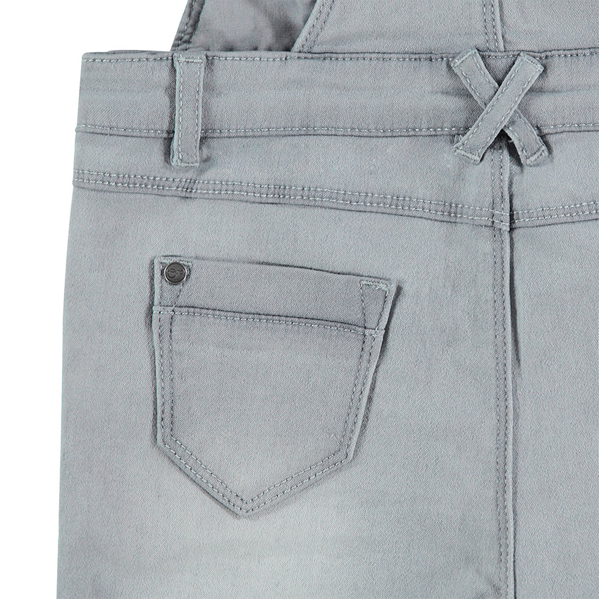 Junior - Salopette en jeans effet used doublée jersey 