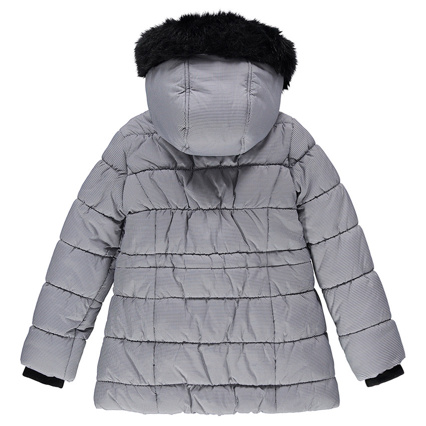 Junior - Parka en micro pied de poule doublée sherpa 