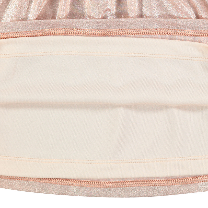 Junior - Robe de cérémonie enduite à manches courtes volantées  