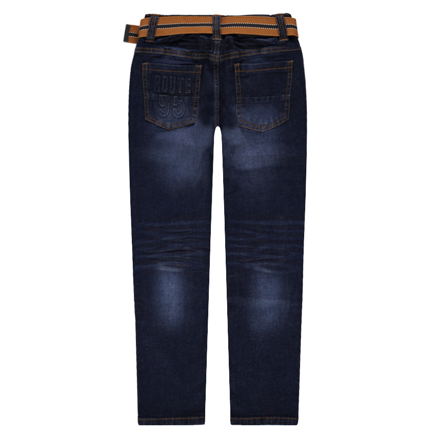 Junior - Jeans effet used et crinkle avec ceinture amovible 
