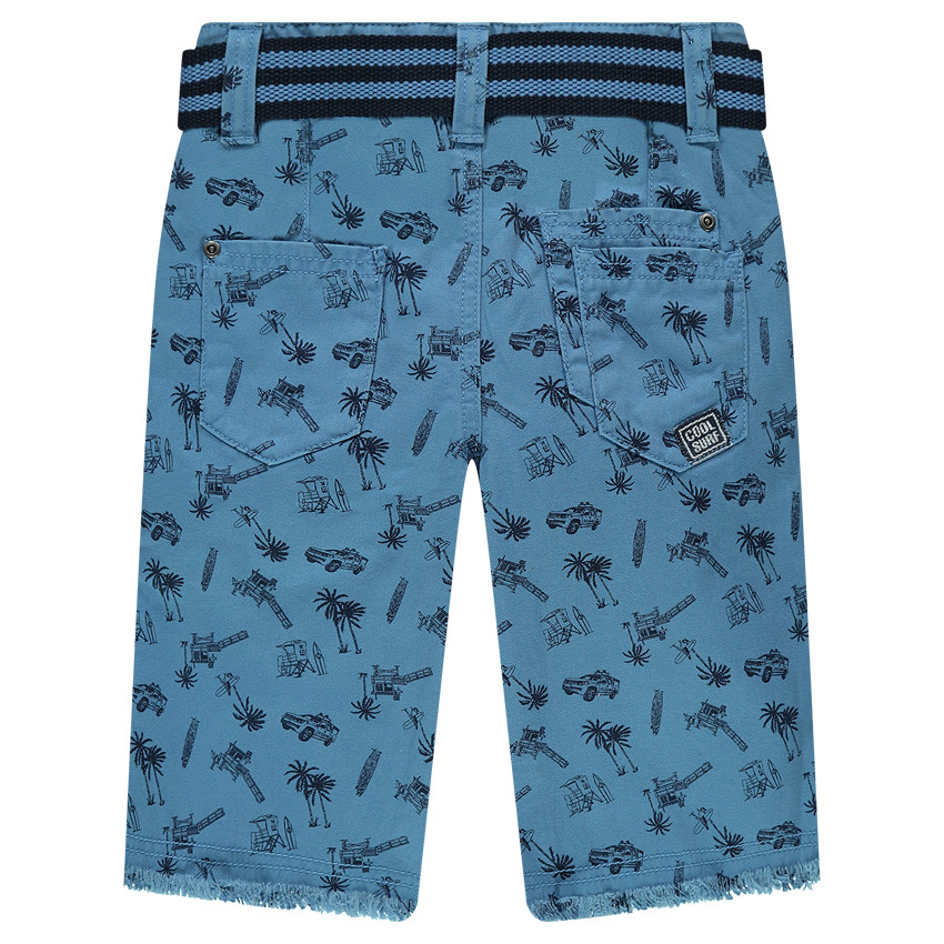 Bermuda en twill imprimé all-over avec ceinture 