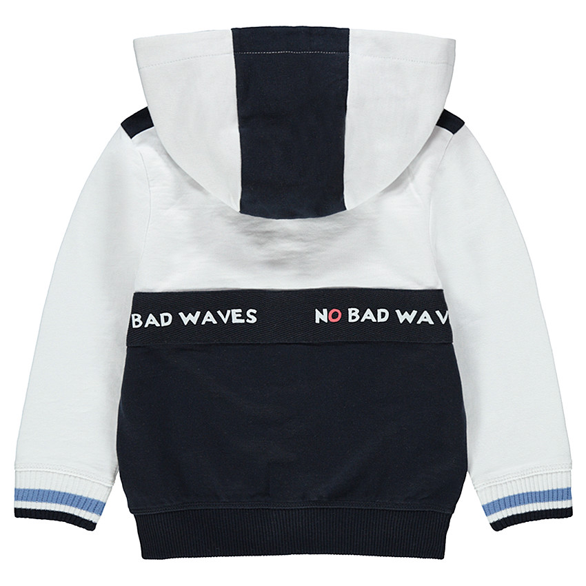 Gilet à capuche en molleton avec inscriptions printées 