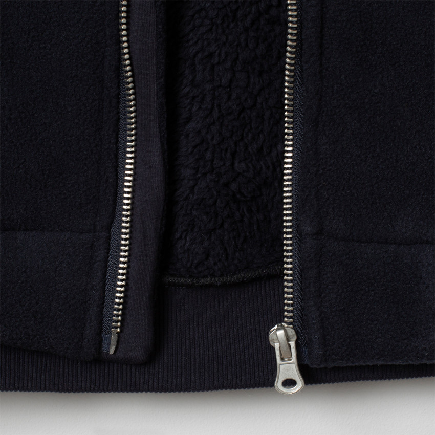 Veste à capuche en molleton doublée sherpa à lettres brodées 