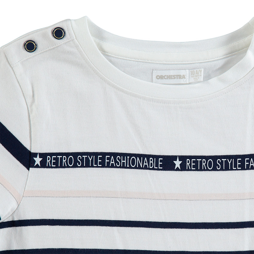 Marinière manches longues avec inscriptions printées 