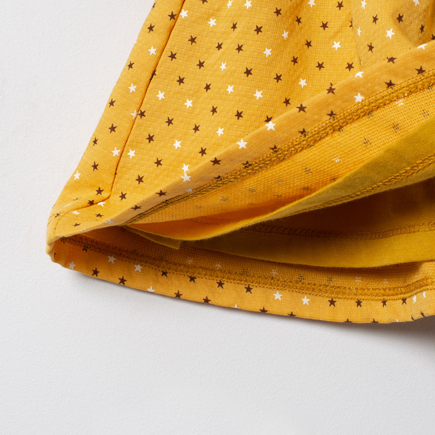 Robe manches longues motif renard en bouclette et étoiles 