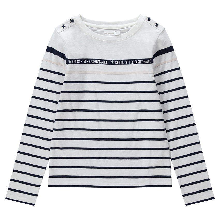 Marinière manches longues avec inscriptions printées 