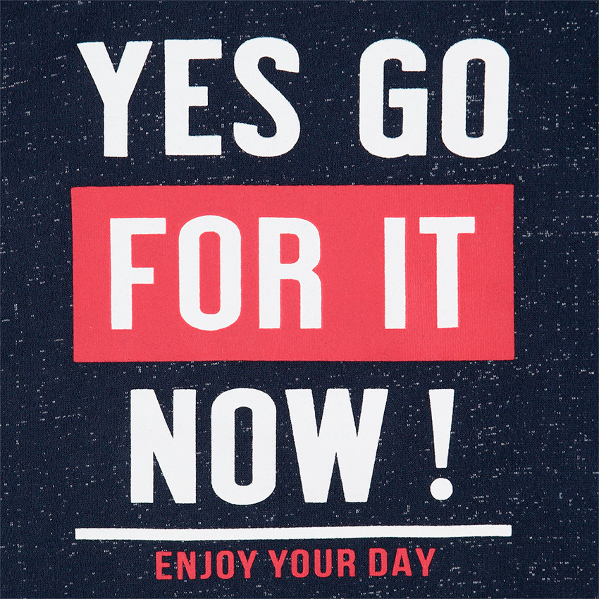 Junior - Tee-shirt manches longues en maille fantaisie avec message printé 