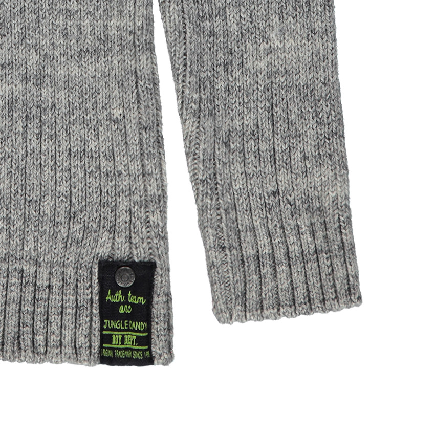 Pull côtelé avec bandes sur les manches 