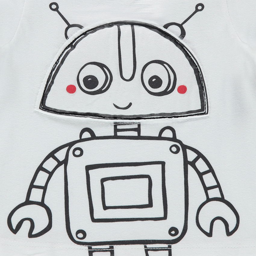 Ensemble tee-shirt manches courtes print robot et pantalon en molleton 