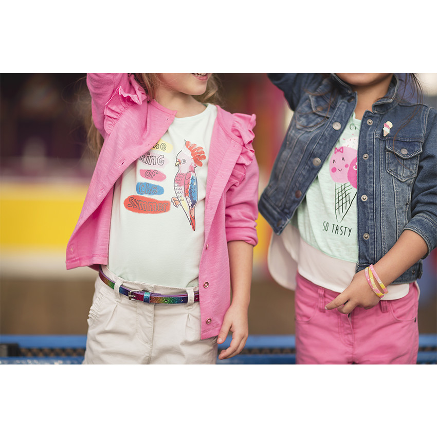 Tee-shirt manches courtes effet 2 en 1 avec print fantaisie 