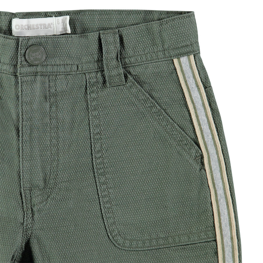 Bermuda en maille fantaisie à bandes sur les côtés 