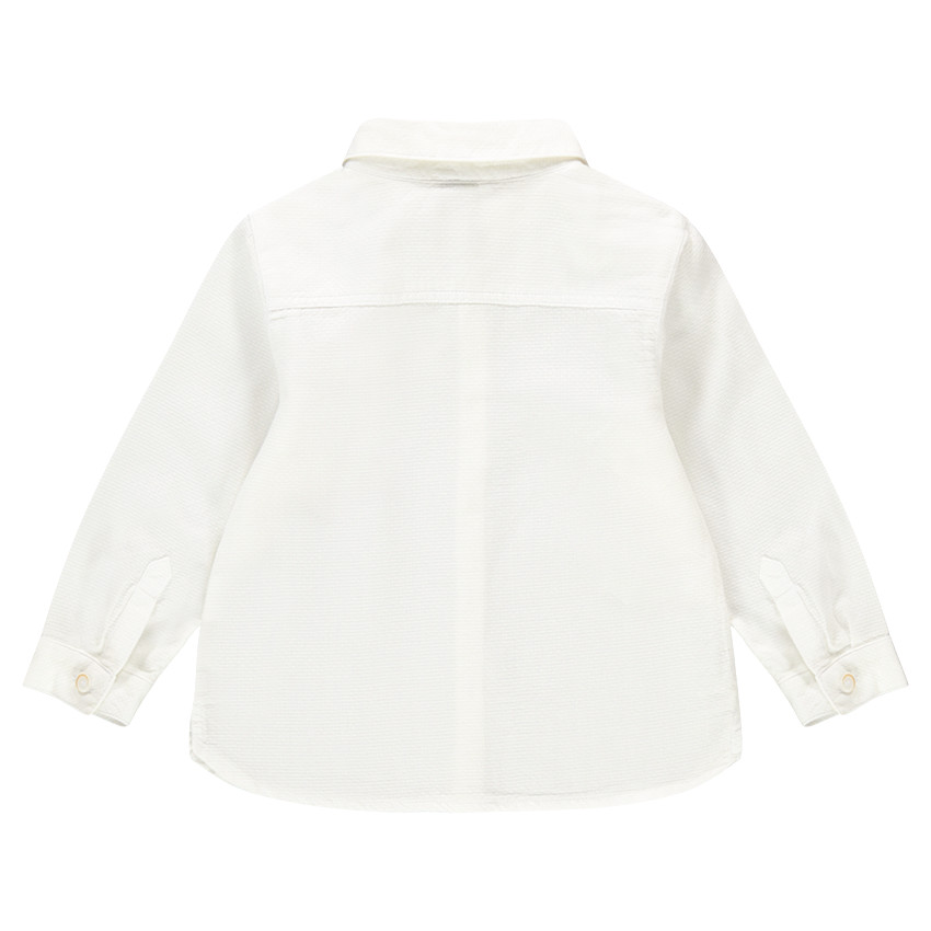 Chemise manches longues en coton fantaisie avec noeud amovible 