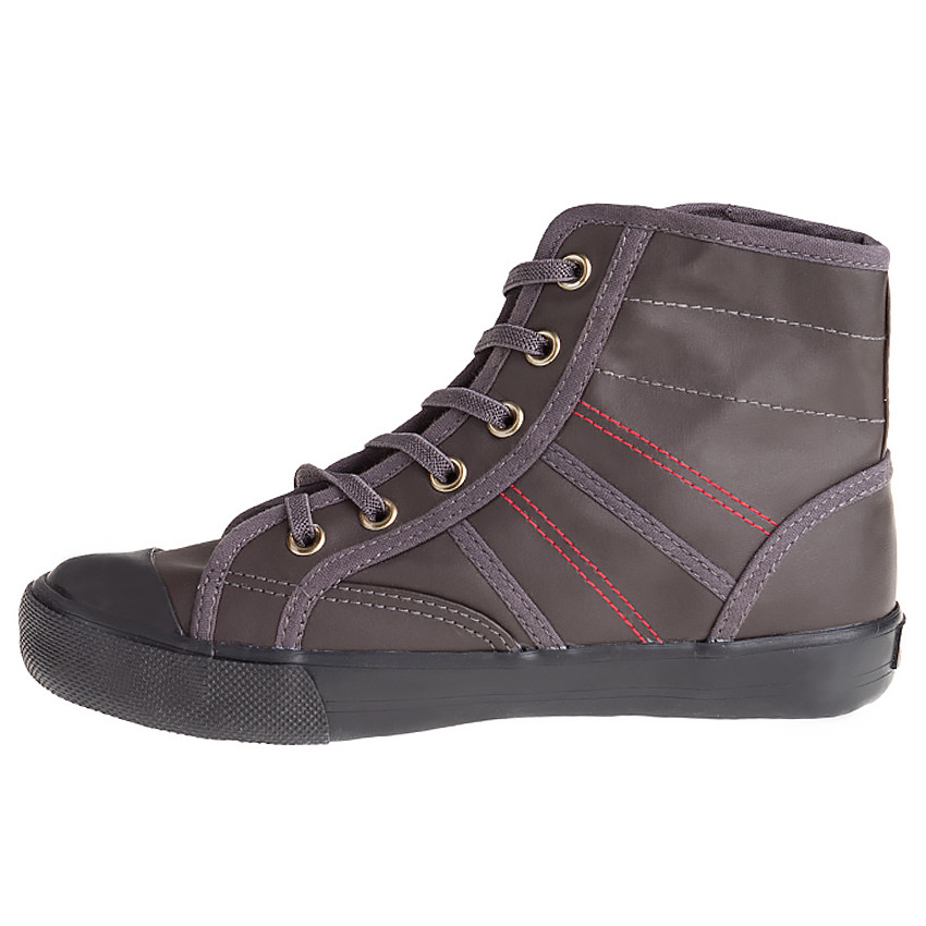 Baskets montantes à lacets et surpiqûres 