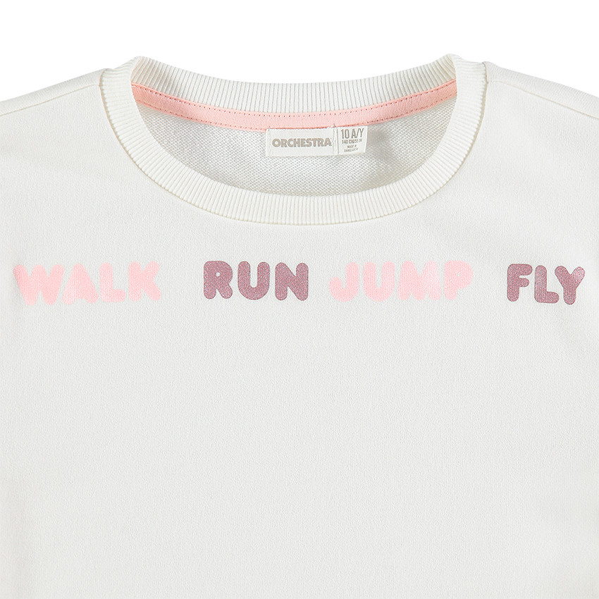 Junior - Sweat en molleton uni avec motif fantaisie  