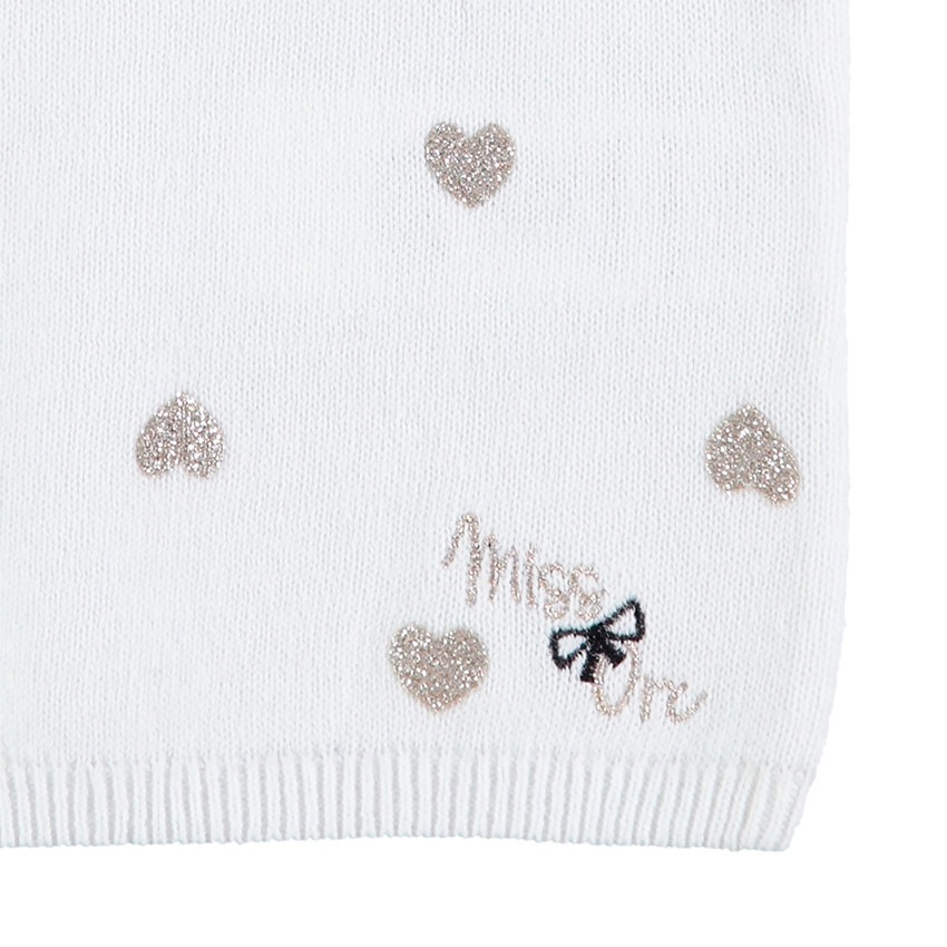 Gilet en tricot avec coeurs brillants en jacquard 