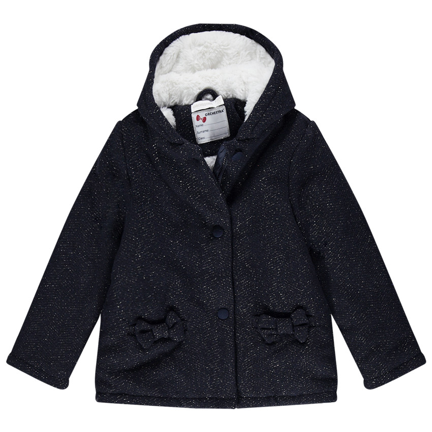 Manteau en drap de laine doublé sherpa 