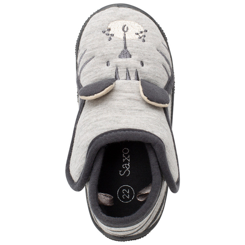 Chaussons forme bottillons en jersey broderie tigre 