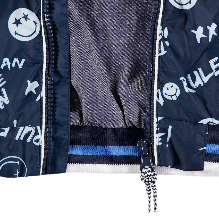 Coupe-vent doublé chambray avec Smiley printé all-over 
