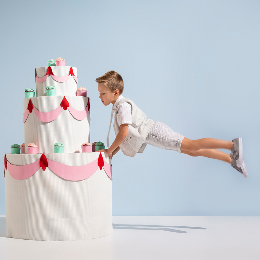 Gilet serveur de cérémonie en jersey avec doublure rayée 