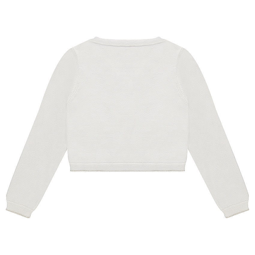 Gilet en tricot fantaisie avec liseré doré 