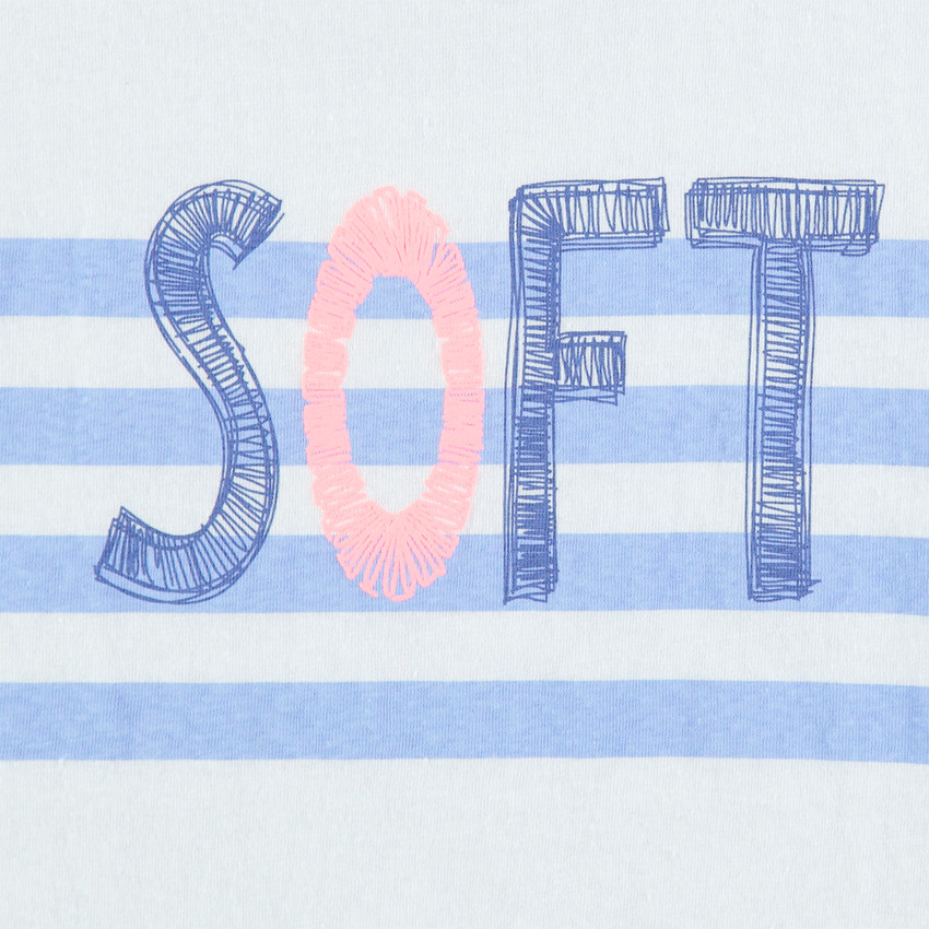 Junior - Tee-shirt manches courtes esprit marin avec bandes contrastées 