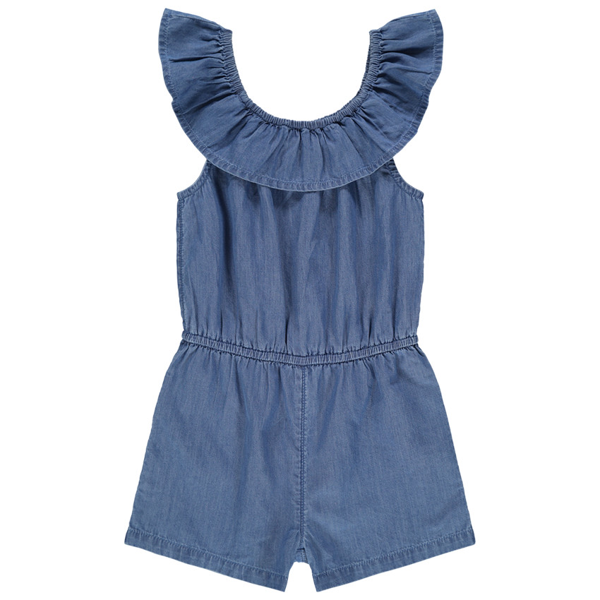 Combishort effet jean à épaules dénudées 