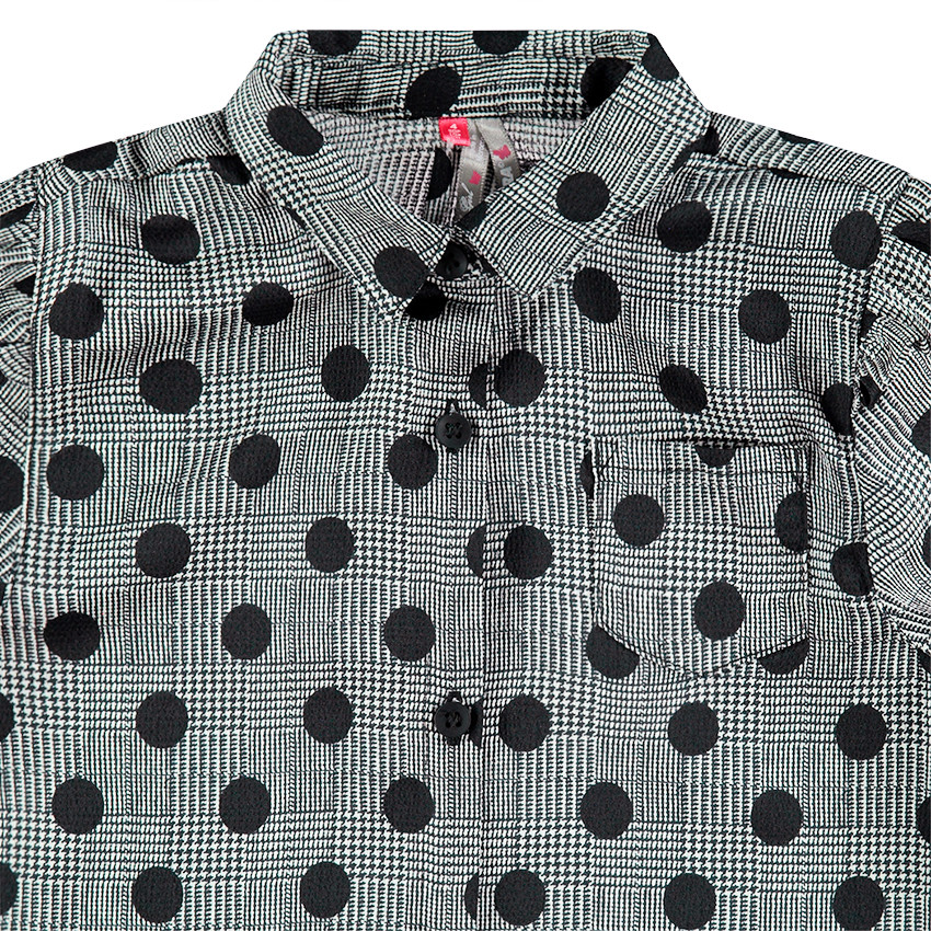 Tunique manches longues à pois all-over 