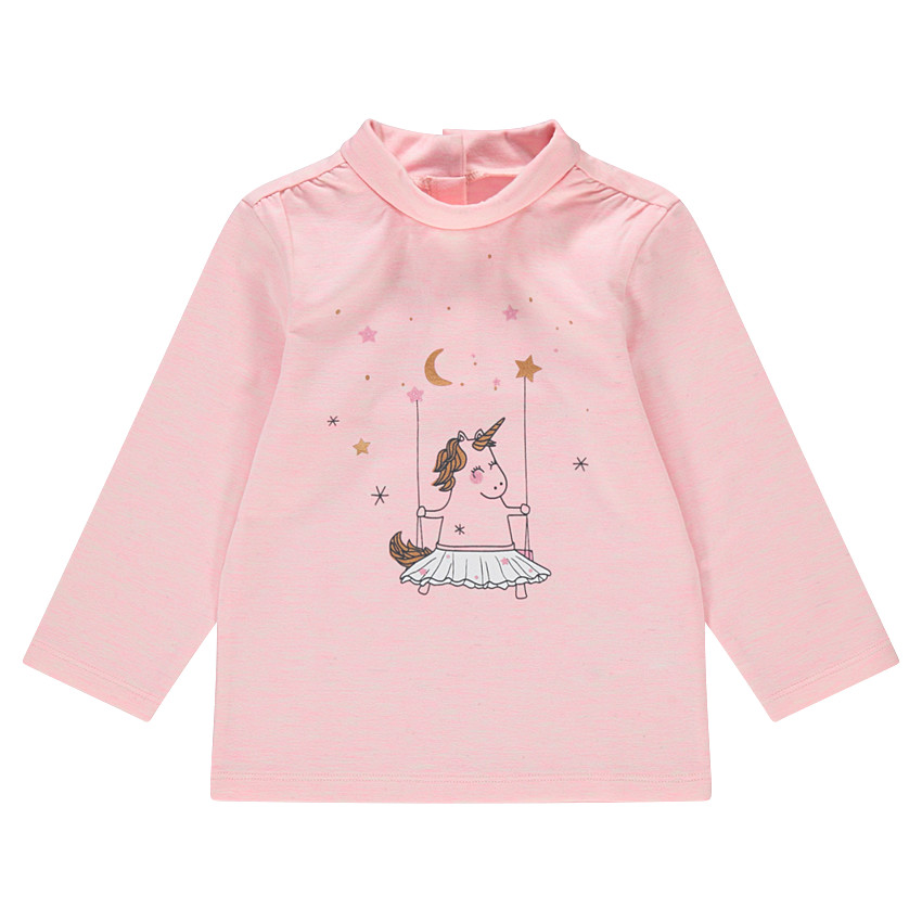 Sous-pull en jersey à col roulé avec motif printé sur le devant 