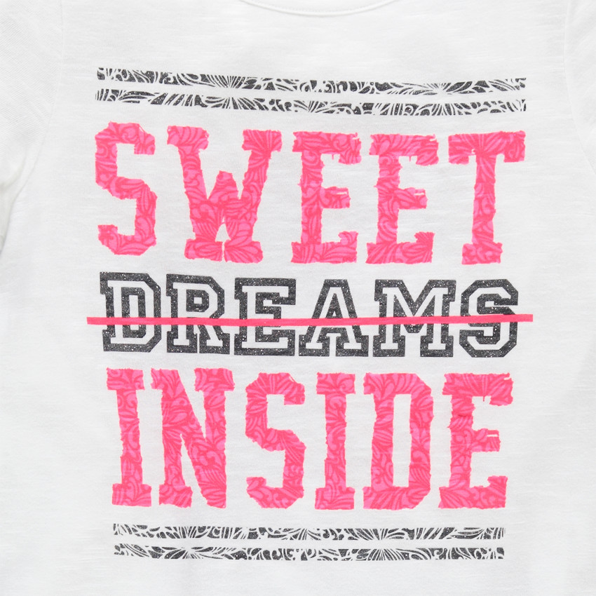 Pyjama court en jersey tee-shirt printé et short chiné 