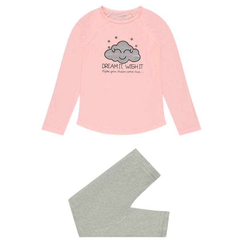 Junior - Pyjama en jersey avec nuage pailleté printé 