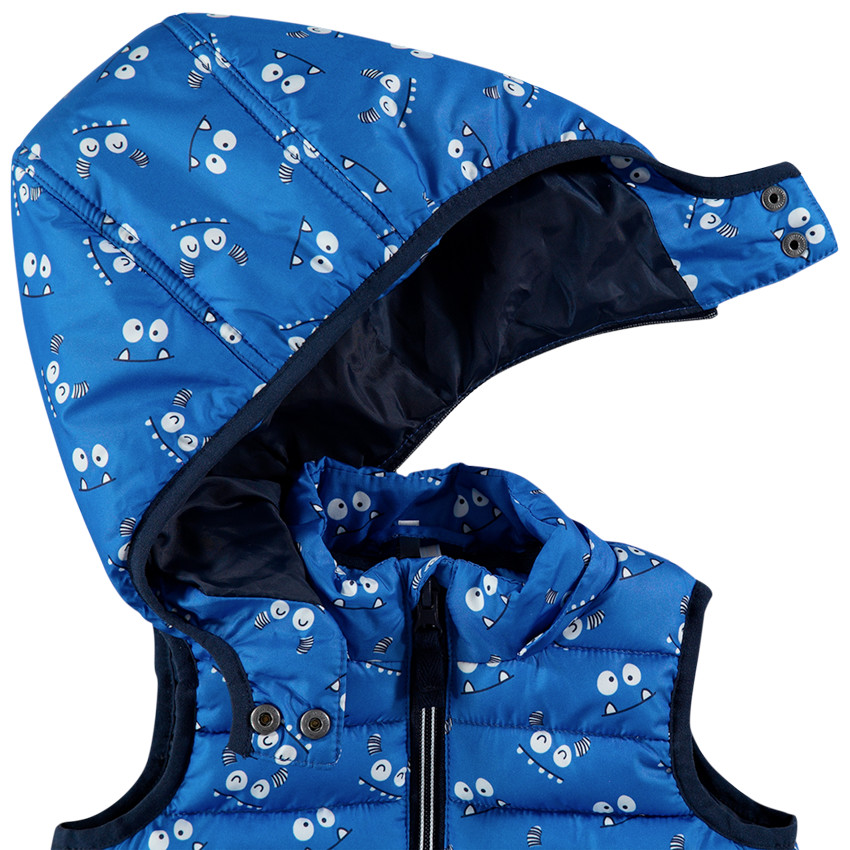 Doudoune matelassée sans manches avec monstres all-over 