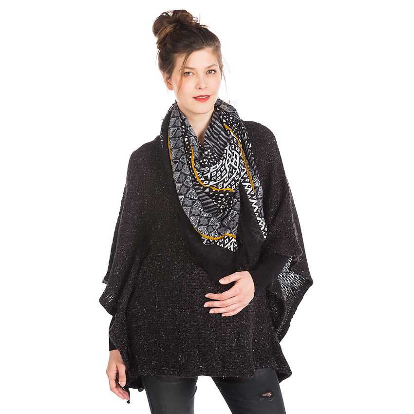 Echarpe à motif ethnique et franges 