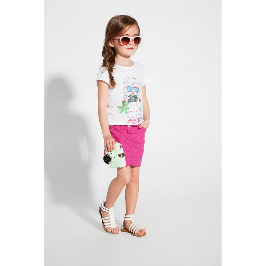 Tee-shirt manches courtes print fantaisie 