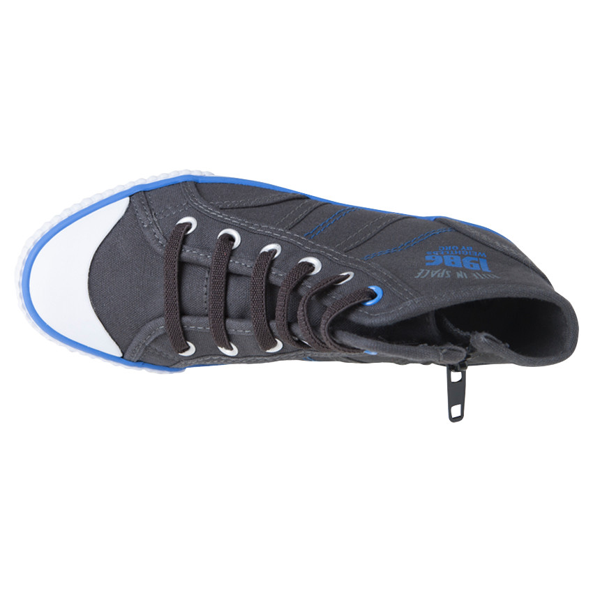 Baskets montantes en toile à lacets et zip 