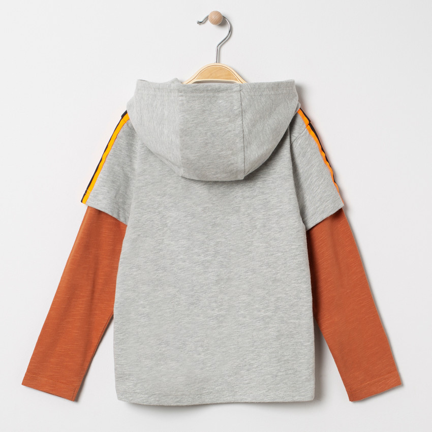 T-shirt manches longues effet 2 en 1 print vélo 