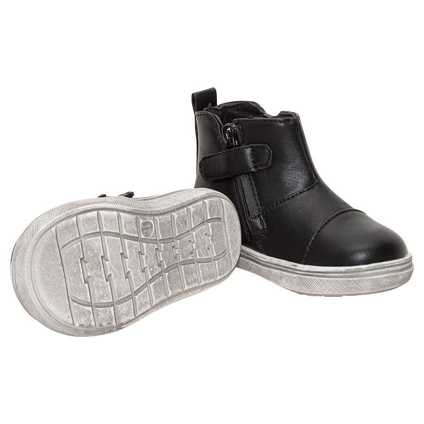 Bottillons aspect cuir avec étoile élastiquée 