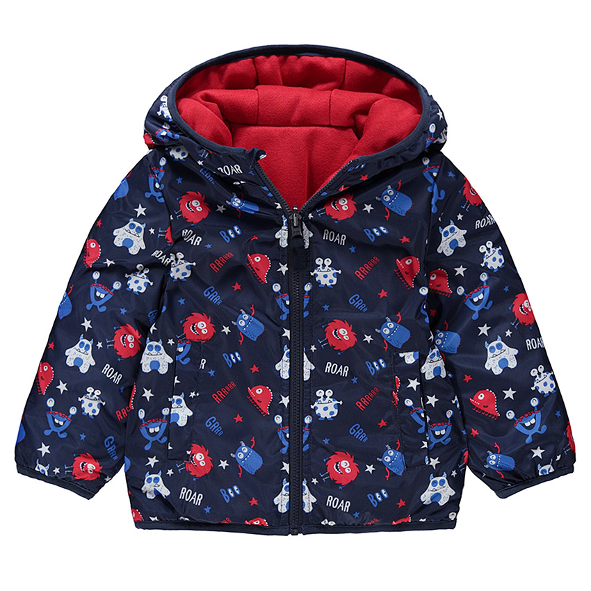 Coupe-vent imprimé et uni en micropolaire avec monstres printés 