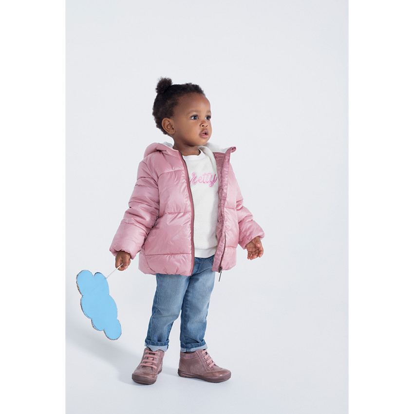 Doudoune matelassée à capuche avec doublure en micropolaire 