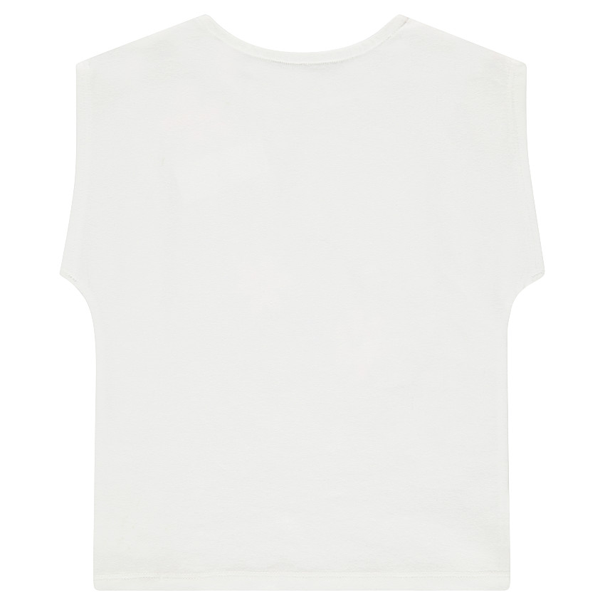 Tee-shirt manches courtes forme boîte avec fleurs printées 