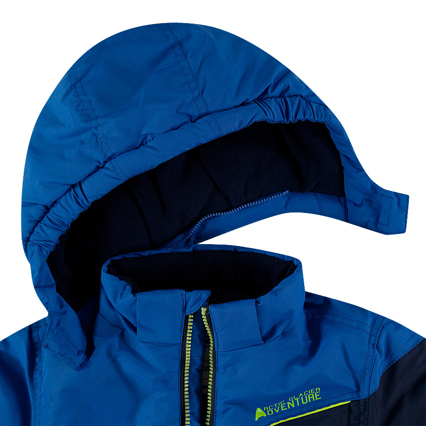 Blouson de ski bicolore avec poches zippées et bandes printées 